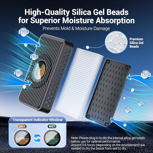 Rechargeable Portable Dehumidifier with USB-C for Storage