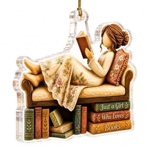 Just A Girl Who Loves Books Christmas Ornament - Decor-2
