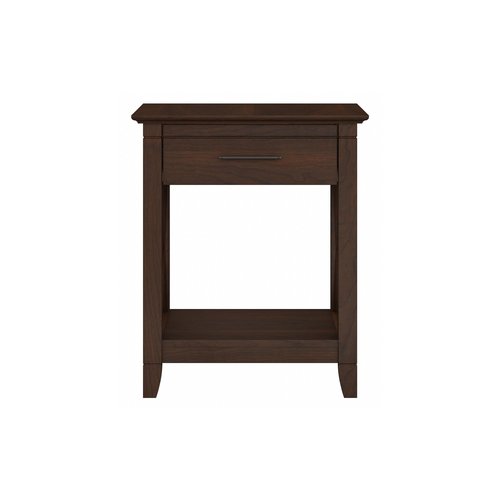 Bush Home End Table with Drawer, Nightstand with Storage, Living Room and Bedroom Furniture, Key West Collection, Bing Cherry