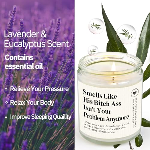 Empowering Divorce Candle Gift - Lavender Scented, 7oz