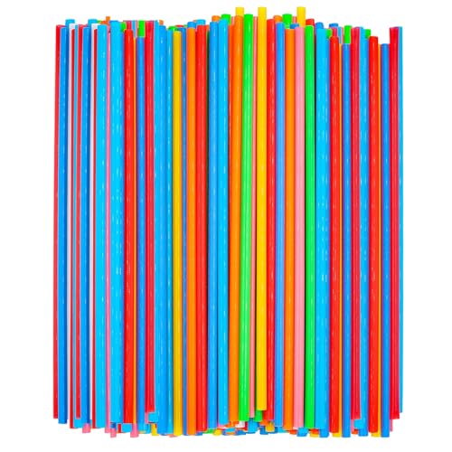 SONGNASS 100 PCS 10.3-Inch Flexible Disposable Drinking Straws