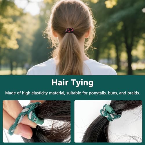 Braided Elastic Hair Bands 10-Pack - No-Crease Coil Ties for Thick Hair