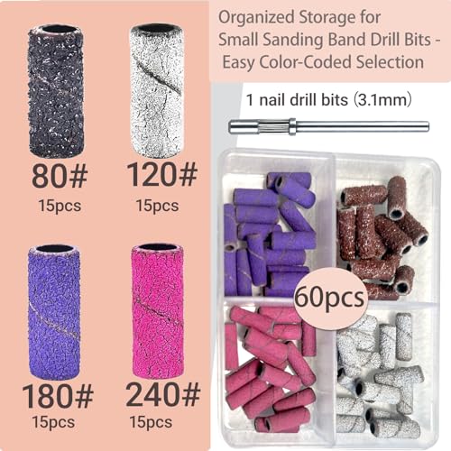 Poliman Mini Nail Drill Sanding Bands Kit with 3.1mm Mandrel
