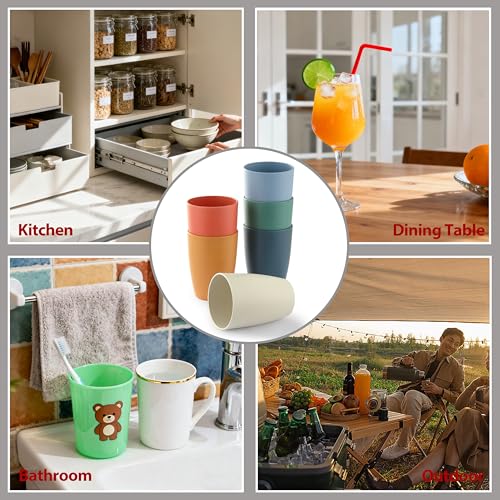 Ohola 6PCS Wheat Straw Drinking Cups - Unbreakable, 12OZ Tumblers