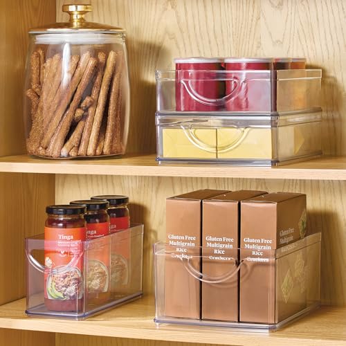 iDesign Stackable Pantry Bin Set of 4 - Clear Plastic Storage Bins