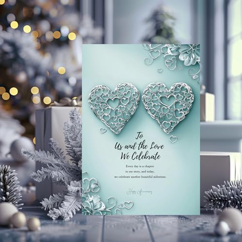 Elegant Silver Hearts Anniversary Card for Couples