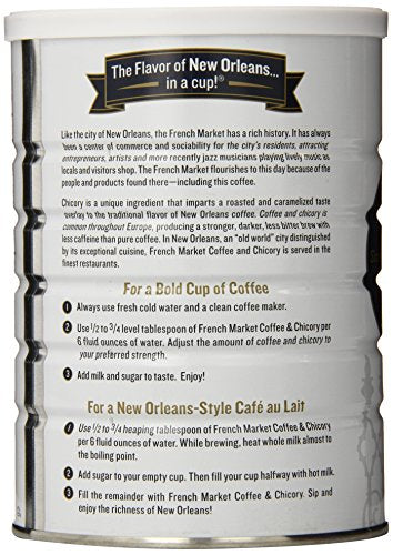 French Market Coffee & Chicory Restaurant Blend, Medium-Dark Roast, 12oz (4pk)