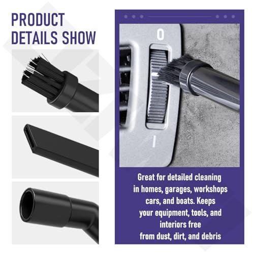 1-1/4" Micro Cleaning Wet Dry Vacuum Nozzle Kit - 6 Tools for Detail Cleaning