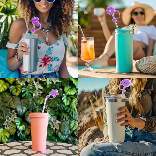 Silicone Straw Covers for Stanley Cup - 6-Pack, 30 & 40 oz Fit
