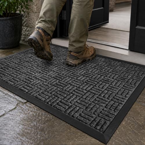 Mibao Heavy Duty Outdoor Door Mat - 29.5" x 17" Waterproof Welcome Mat