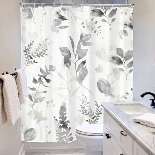 Riyidecor 60x72 Eucalyptus Leaves Shower Curtain - Waterproof Fabric