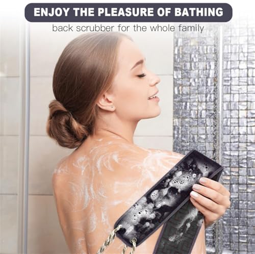 Exfoliating Back Scrubber for Shower, 37 Inch Body Washer with Handles