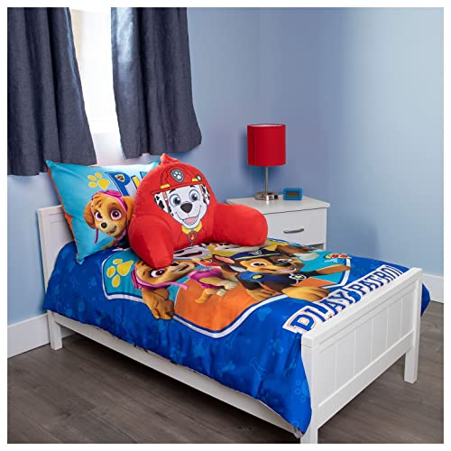 Paw Patrol Marshall Kids Back Resting Pillow for Reading and Watching TV ? Bed Rest Pillow with Arms to Lounge with Comfortable Back Support ? Great for The Bed or Couch
