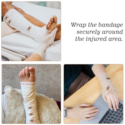 100pcs Elastic Bandage Clips Bandage Wrap Clips Stretch Replaceable Metal Clasps Fastener for Various Types with Plastic Storage Box for Various Types Bandages