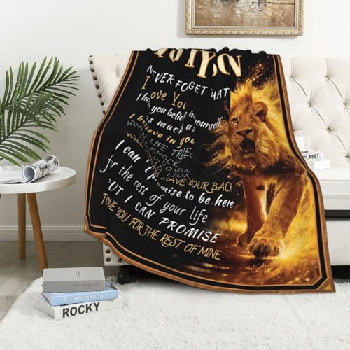 Adult Son Gift Blanket from Mom Dad 50x60 Black - Birthday, Graduation, Holiday