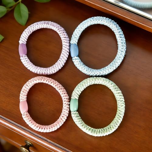 Akiweili Elastic Hair Ties Scrunchies 20-Piece Light Mix Color