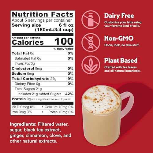 STASH Double Spice Chai Latte - Dairy Free Tea Concentrate - 32 Fl Oz