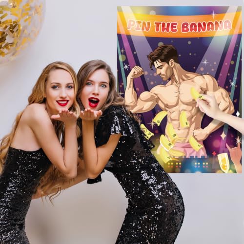 Pin The Banana on The Hunk Game - Bridal Shower & Bachelorette Fun