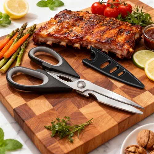 Heavy Duty Kitchen Shears Set - Stainless Steel Scissors for Food