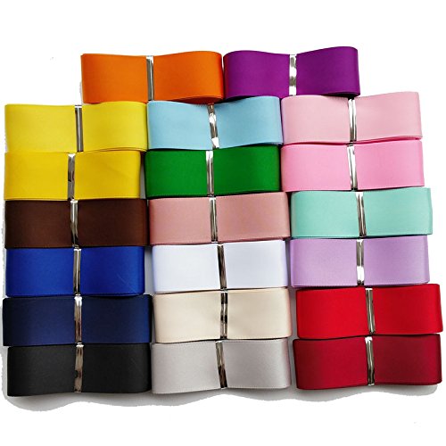 Chenkou Craft 20Yards Double Face Polyester Satin Ribbon Set - 20 Colors