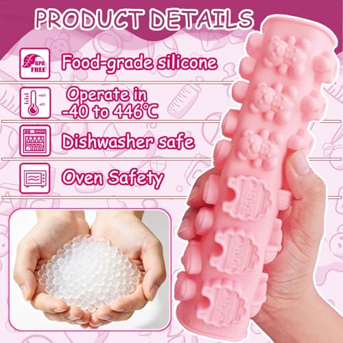 2 Pcs Baby Shower Silicone Molds - Blue & Pink Baby Feet and Bottle Designs