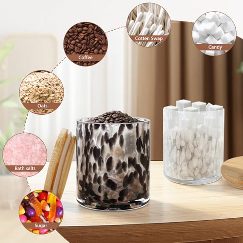 HEADAK LIFE Hand Blown Glass Food Storage Container 14oz Black Airtight Lid