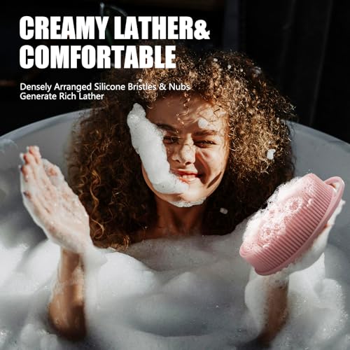 VASHOP Silicone Body Scrubber & Exfoliating Shower Bath Brush
