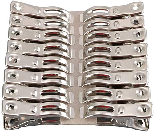 32 Pack Stainless Steel Clothes Pins - Heavy Duty Garden Clips