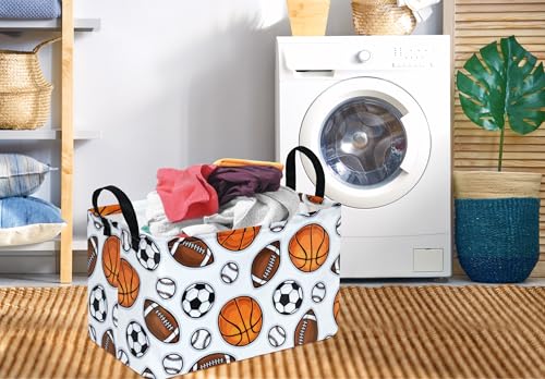 DUYIY Rectangular Color Balls Laundry Basket - 14.5" x 10.2" x 9.4"