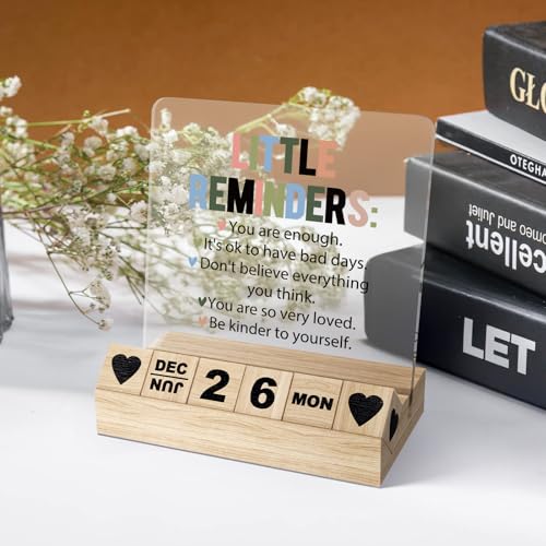 You Are Enough Desk Calendar - Inspirational Acrylic Plaque