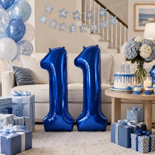 Navy Blue 40 Inch Number 4 Balloon - Self-Inflating Foil for Parties