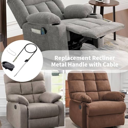 Universal Metal Recliner Replacement Handle with 38" Adjustable Cable