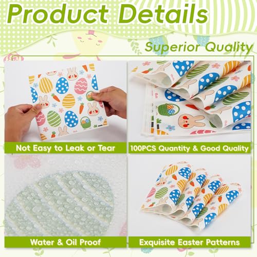 100Pcs 7x7 Inch Greaseproof Wax Paper Sheets for Food Wrapping