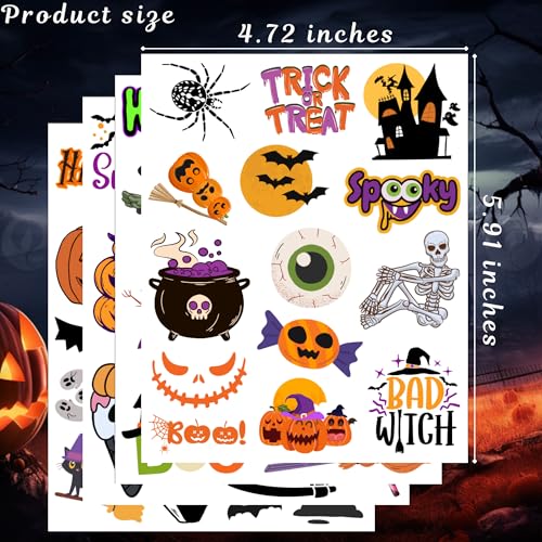 Halloween Temporary Tattoos 120+ Spooky Party Favors & Trick-or-Treat Bag Stuffers