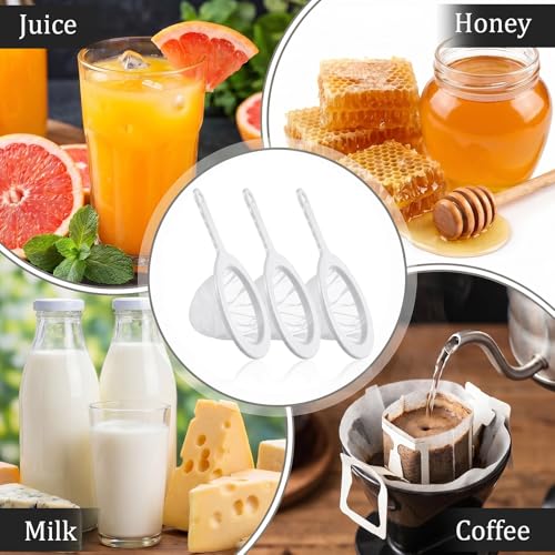Yuanan 3-Piece Nylon Mesh Strainer Set, Ultra Fine Sieve with Handle