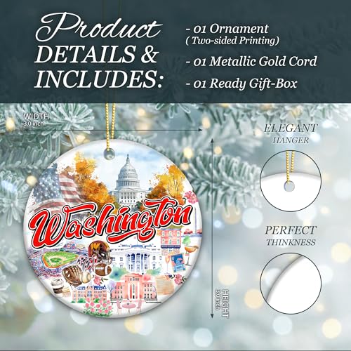Washington D.C. Christmas Ornament 2025 - U.S. Capitol & White House