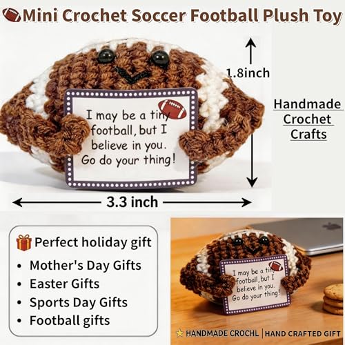 Handmade Emotional Support Mini Football Plush Gift for Dads & Moms