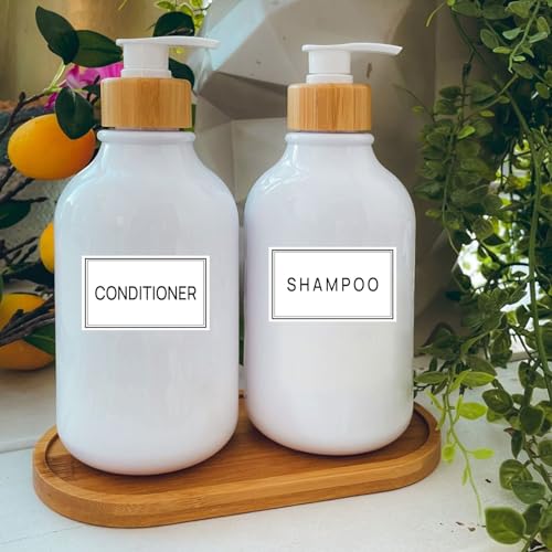 Bathroom Waterproof Label Stickers - 32pcs Organizing Labels for Bottles, Hand Soap, Shampoo & Conditioner