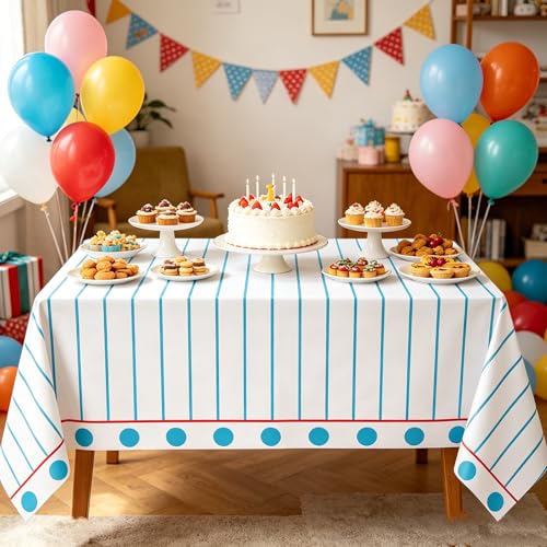 4 Pack Back to School Tablecloths - Notebook Design, 51x86 Inch