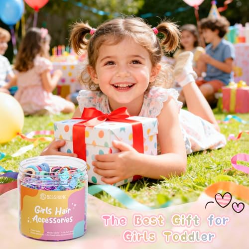 Bessrung 740 Pcs Girls Hair Accessories Set with Storage Jar