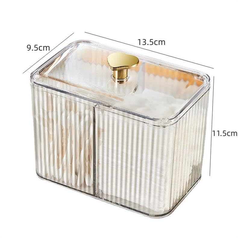Acrylic Bathroom Organizer with 3 Compartments for Cotton Swabs & Pads