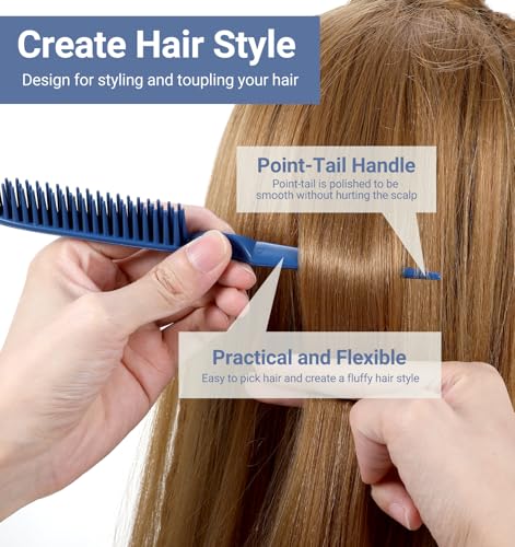 3 Row Comb for Natural Hair Detangling and Styling, 2-Pack