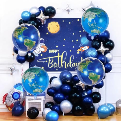 6 Pcs Globe Foil Balloons - 22 Inch Earth Map Party Decor