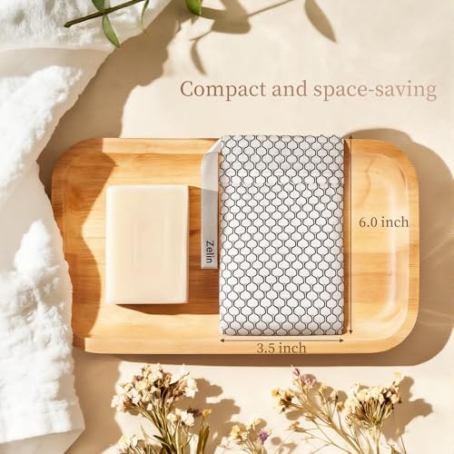 Zelin Double Layer Soap Saver Bag 4-Pack - Exfoliating Bar Soap Pouch