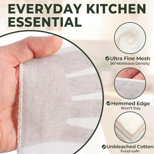 6-Pack Grade 100 Cheese Cloths - 20x20 Inch Unbleached Cotton
