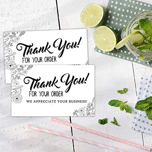 50 Premium Thank You for Your Order Cards - 3.5 x 2 Inches