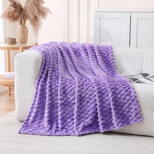 Lavender Fleece Throw Blanket 50"x60" - Soft Microfiber