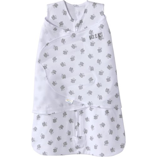 HALO 100% Cotton Sleepsack Swaddle - 3-Way Adjustable Wearable Blanket, TOG 1.5, Lamb Scribble White, Newborn (0-3 Months)