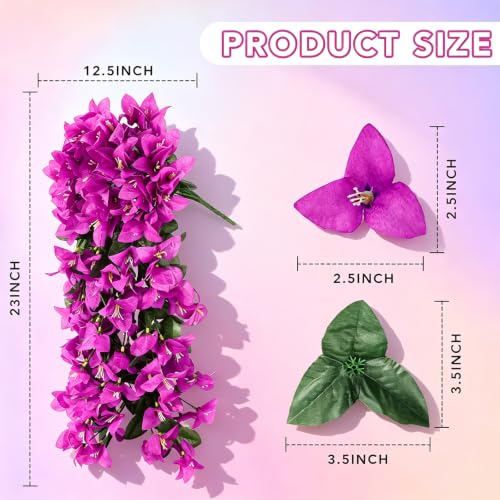Fuchsia Artificial Bougainvillea Flowers - 2 Bundles for Outdoor Decor