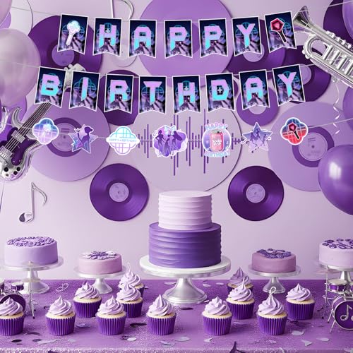 Music Hunter Birthday Banner Set - 2 Happy Birthday Banners & Garland